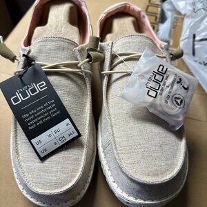 HEY DUDE WENDY CHAMBRAY WHITE NUT 10